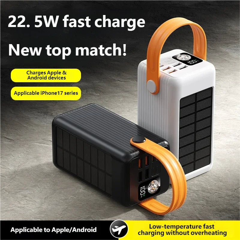 Lenovo 200000mAh Solar Power Bank 4 USB Travel Portable Solar Phone Charger Solar Powerbanks For Camping For iPhone Samsung