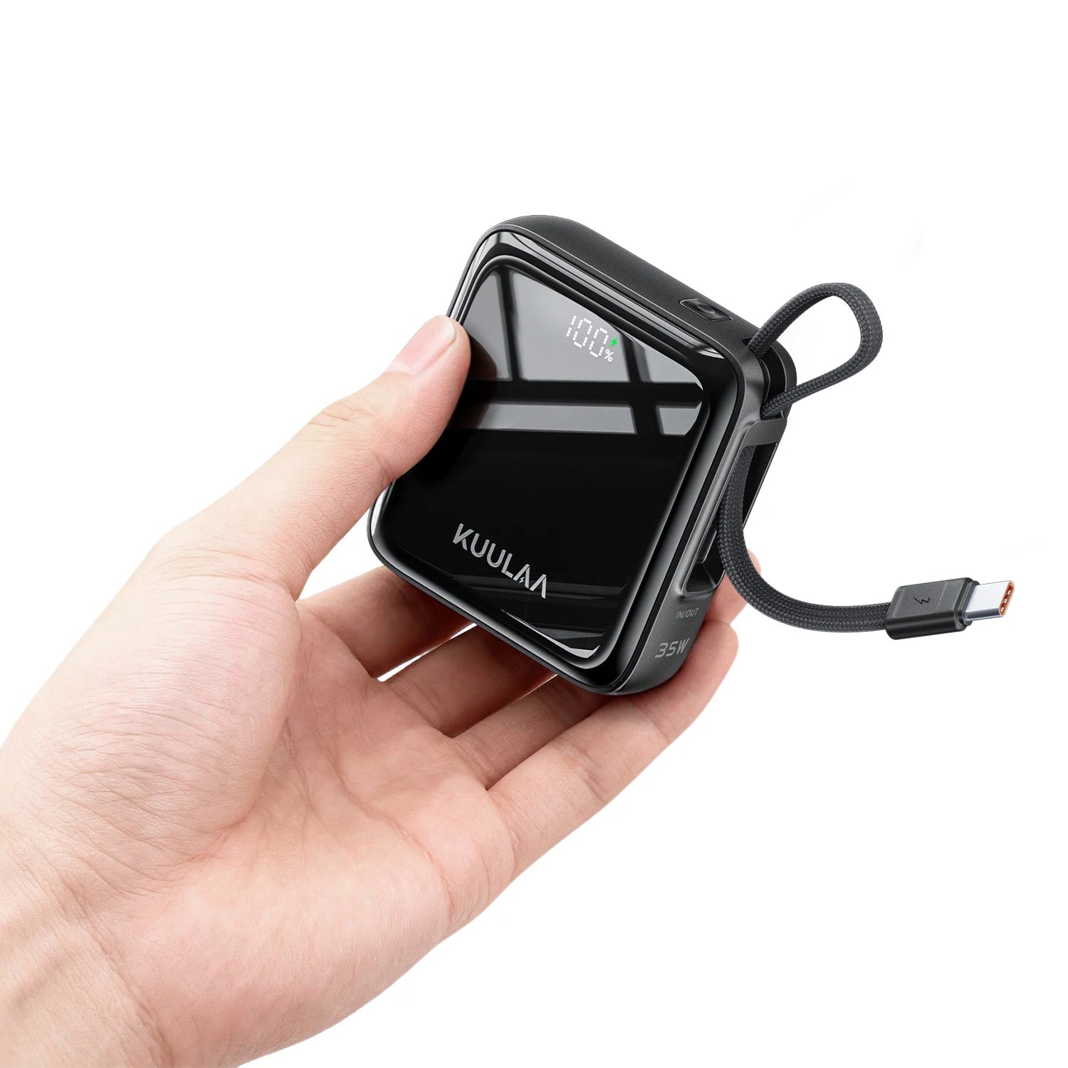 KUULAA Mini Power Bank 10000mAh 35W Fast Charging USB C Cable Pocket-Sized Smaller Portable Charger For iPhone 17 16 Samsung S25